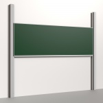 Pylonentafel, 300x100 cm, 1-flächig, höhenverstellbar, Stahlemaille grün, 
